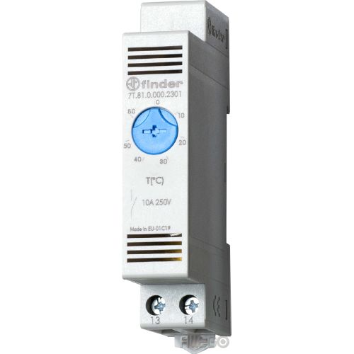Bild: Finder Schaltschrank-Thermostat 1S, 10A 7T.81.0.000.2301