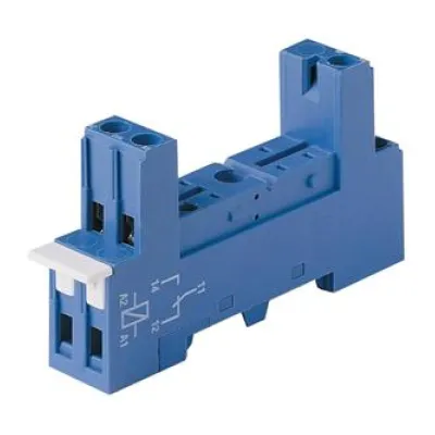 Finder Relaisfassung 95.83.3 | Sockel für Relais 40.31 & Modul 99.80 | Schraubanschluss | DIN-Hutschiene 35mm | blau