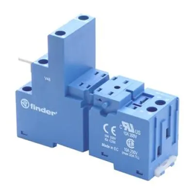Finder Relaisfassung 94.02 | Schraubanschluss | 8 Pins | Hutschiene TH35 | für Relais 55.32, 99.02, 86.30 | blau