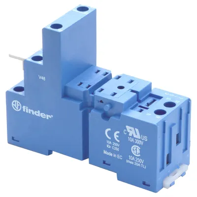 Finder Relaisfassung 94.02 | Schraubanschluss | 8 Pins | Hutschiene TH35 | für Relais 55.32, 99.02, 86.30 | blau