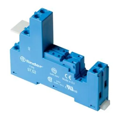 Finder Relaisfassung 97.02 | Relaissockel Serie 46.52, 99.02, 86.30 | Schraubanschluss | 8 Pins | TS35 Hutschiene