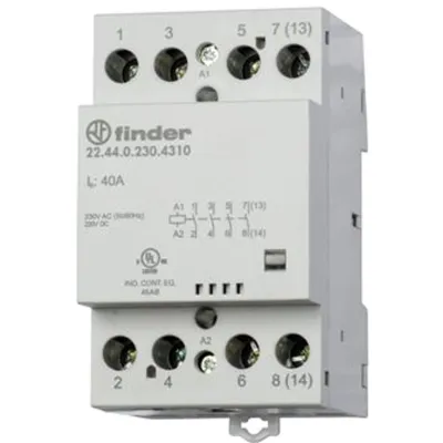 Finder Installationsschütz 22.44.0.230.4610 | 40A | 440V AC | 230V Spule | 2S 2Ö | brummfrei | IP20 | DIN-Schiene