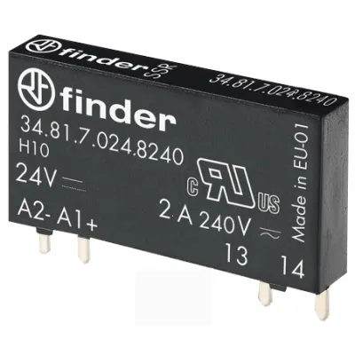 Finder Steckrelais 34.81.7.024.8240 | Optokoppler 24V DC | 2A 230V AC | SSR | schmal | waschdicht | Blau