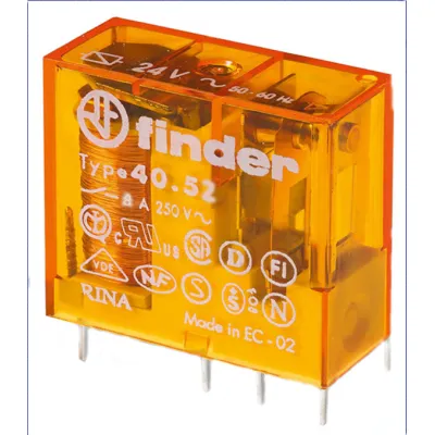 Finder Relais 40.52.8.012.0000 | 12V AC | 8A | 2 Wechsler | AgNi | Raster 5,0mm | IP20 | -40°C bis +85°C
