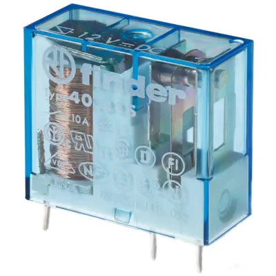 Finder Relais 40.31.9.012.0000 | Schaltrelais 12V DC 10A | 1 Wechsler AgNi | Steck-/Printmontage | IP20 | 12,4x25x29mm