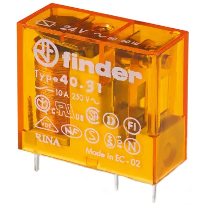Finder Schaltrelais 40.31.8.230.0000 | 230V AC | 10A | 1 Wechsler | Print-/Steckrelais | AgNi Kontakt | IP20