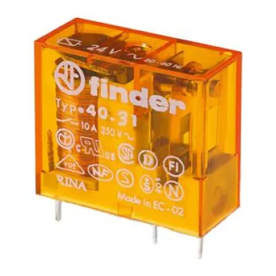 Finder Relais 40.31.8.024.0000 | 24V AC | 1 Wechsler 12A | 250V | 3,5mm Raster | IP20 | AgNi