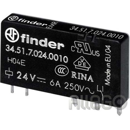 Bild: Finder Steck/Printrel.24VDC 1W 6A Raster 5m 34.51.7.024.0000