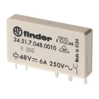 Finder Steck-/Printrelais 34.51.7.024.0000 | Relais 24V DC | 6A | 1 Wechsler | 5x15x28mm | AgNi-Kontakte | IP20