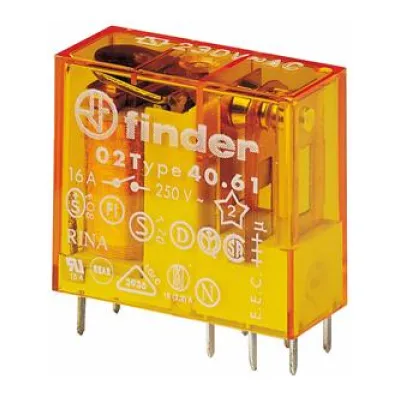 FINDER Schaltrelais 40.61.8.230.1000 | Steck-/Printrelais | 1 Wechsler | 230V AC | 16A | IP20 | 12,4x25x29mm | RT II
