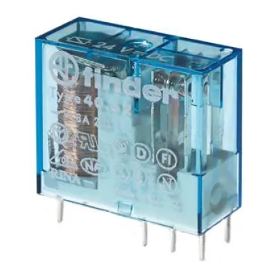 Finder Steckrelais 40.52.7.024.0000 | 2 Wechsler | 8A 24V DC | AgNi Kontakte | IP20 | 5,0mm Pinraster