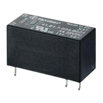 Finder SSR Relais 41.81.7.024.9024 | Solid State Relais 5A 24V DC | Printmontage | geräuschlos | waschdicht | Blau