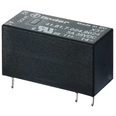 Finder SSR Relais 41.81.7.024.9024 | Solid State Relais 5A 24V DC | Printmontage | geräuschlos | waschdicht | Blau