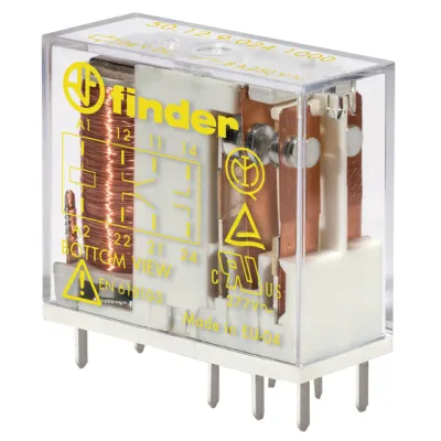 FINDER Printrelais 50.12.9.012.1000 | 2 Wechsler 8A | 12V DC | zwangsgeführt | Leiterplattenanschluss | IP40 | AgNi