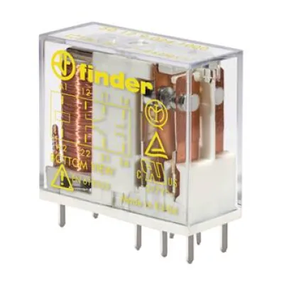 Finder Relais 50.12.9.024.1000 | Printrelais 8A 24V DC | 2 Wechsler AgNi | 5mm Raster | zwangsgeführte Kontakte | IP20