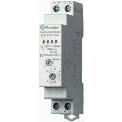 Finder Dimmer Stromstoß-Schalter 15.81.8.230.0500 | 230V | LED Dimmschalter | Hutschiene | Memoryfunktion | 300-500W