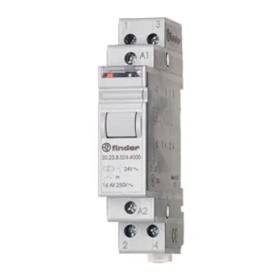 Finder Stromstoßschalter 20.23.8.230.4000 | 16A | 230V AC | DIN-Schiene | 1 Schließer 1 Öffner | Handbedienung