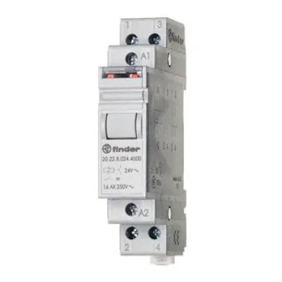 Finder Stromstoßschalter 20.21.9.012.4000 | DIN-Schiene | 1 Schließer | 12V DC | 16A | mechanisch | Prüftaste