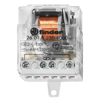 Finder Stromstoßschalter 26.01.8.230.4000 | 230V AC | 10A | 1 Schließer | Unterputz | Relais | IP20 | T22mm