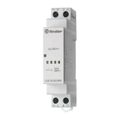 Finder Stromstoßschalter 13.81.8.230.0000 | Elektronisches Relais | 1 Schließer 16A | 230V AC | DIN-Schiene | Grau
