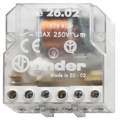 Finder Stromstoßschalter 26.02.8.230.0000 | Unterputz | 2 Schließer | 10A | 230V AC | mechanisch | 22mm Einbautiefe