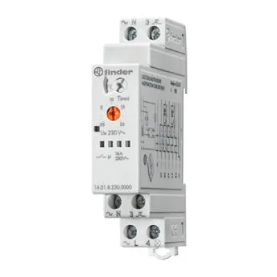 Finder Treppenhausautomat 140182300000PAS | Multifunktion | 230V | 16A | DIN-Schiene | 1 Schließer | 6 Programme | Grau