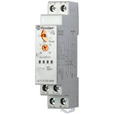 Finder Treppenhaus-Lichtautomat 147182300000PAS | elektronisch | 1 Schließer | 16A | DIN-Schiene | 230V | 0,5-20min