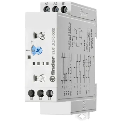 Finder Multifunktions-Zeitrelais 83.01 | 16A | Industriezeitrelais mit Watchdog | 24-240V AC/DC | AgNi-Kontakt | Grau
