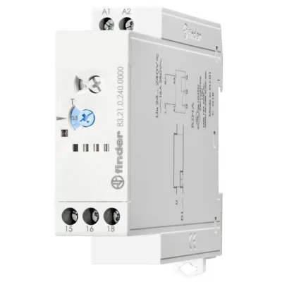 Finder Zeitrelais 83.21.0.240.0000 | 1 Wechsler 16A | 24–240V AC/DC | Zeitbereich 0,05–864000s | Grau