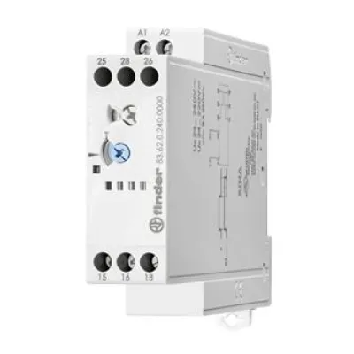 Finder Zeitrelais 83.62.0.240.0000 | Rückfallverzögerung | 24–240 V AC/DC | 0,05–86400 s | 1 Wechsler | Grau