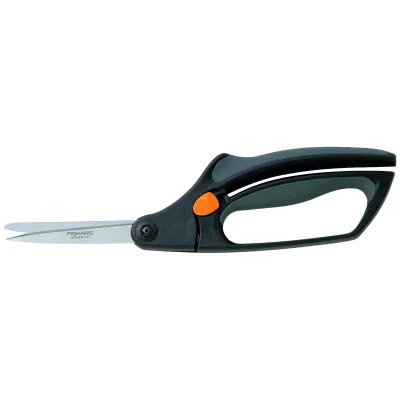Fiskars Buchsbaumschere S50 1000557 | Fein- und Formschnitt | 26 cm | Edelstahl-Klingen | ergonomisch | Schwarz/Orange
