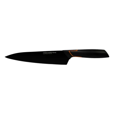 Fiskars Kochmesser Edge 19 cm | Japanischer Edelstahl | Antihaft | ergonomisch | spülmaschinenfest | schwarz