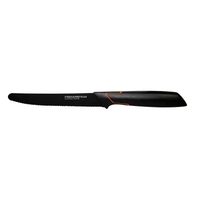 Fiskars Tomatenmesser Edge 13 cm | gezahnte Edelstahlklinge | ergonomisch | spülmaschinenfest | schwarz