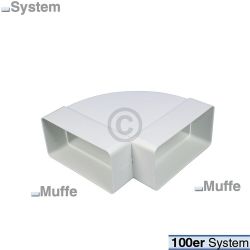 Flachkanalbogen 100erF 90° horizontal beidseitig Muffe für 111x56mm