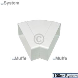 Flachkanalbogen 100erF Europart 505 45° horizontal beidseitig Muffe zu 111x56mm