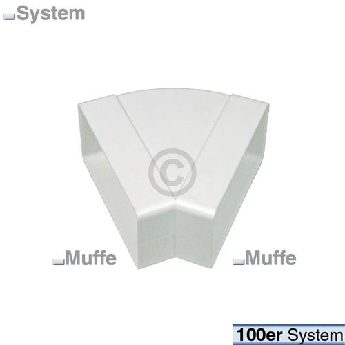 Bild: Flachkanalbogen 100erF Europart 505 45° horizontal beidseitig Muffe zu 111x56mm