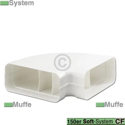 Flachkanalbogen 150erSCF Naber 4043003 90° horizontal beidseitig Muffe