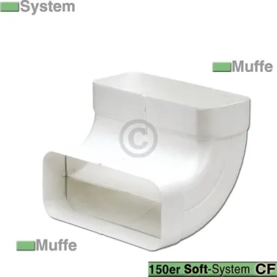 Flachkanalbogen 150erSCF Naber 4043004 90° vertikal beidseitig Muffe
