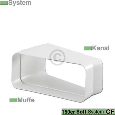 Flachkanalbogen 150erSCF Naber 4043007 15° horizontal einseitige Muffe