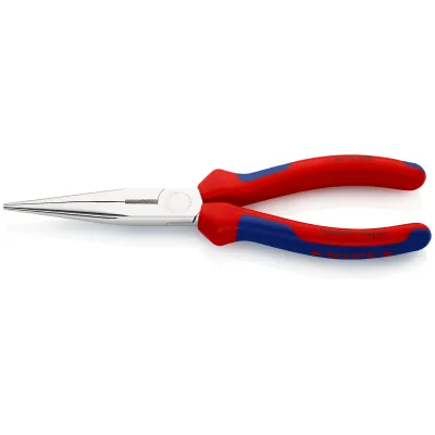 KNIPEX Flachrundzange 26 15 200 | 200 mm | mit Schneide | Vanadin-Stahl verchromt | 2K-Griff | präzise lange Backen