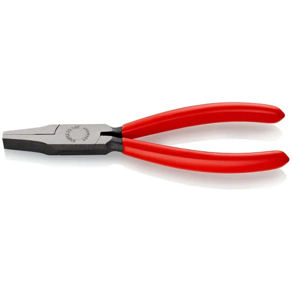 KNIPEX Flachzange 20 01 160 | 160 mm | Flache Backen | Gezahnte Greifflächen | Chrom-Vanadin-Stahl | Kunststoffgriff