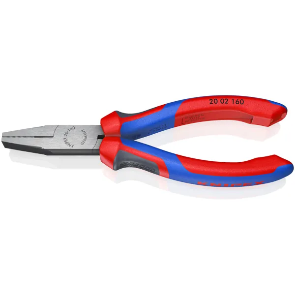 KNIPEX Flachzange 20 02 160 | 160mm | breite flache Backen | gezahnte Greifflächen | 2K-Griff | poliert | schwarz