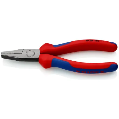 KNIPEX Flachzange 20 02 160 | 160mm | breite flache Backen | gezahnte Greifflächen | 2K-Griff | poliert | schwarz