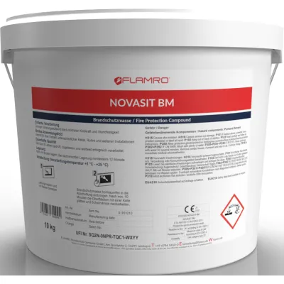 FLAMRO Brandschutzmörtel NOVASIT BM | Mörtelschott 10kg Eimer | F90 | für Kabelabschottung | EI30-EI180