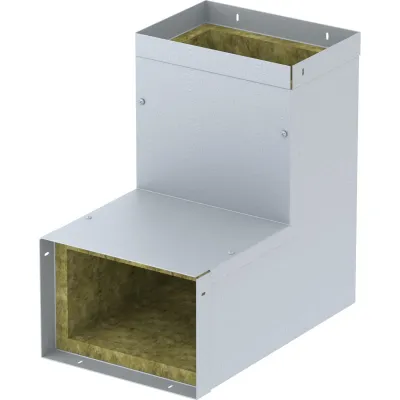 FLAMRO Brandschutzkanal Innenecke EY2506 | I90/E30 | 260x100 mm | 90° | Stahl bandverzinkt | Mineralfaser