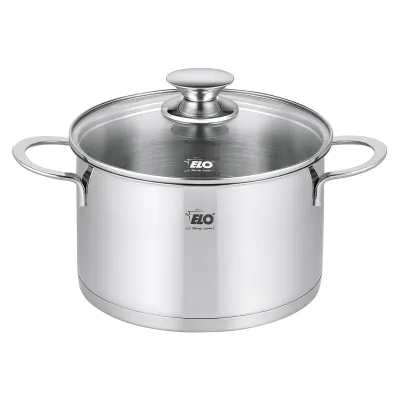 ELO Fleischtopf Galant 72550 | Edelstahl 18/8 | Ø 20 cm | Kapselboden | Induktion | Glasdeckel | Spülmaschinengeeignet