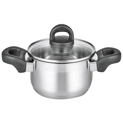 ELO Fleischtopf Turmalin 12214 | Edelstahl 18/8 | Ø 14 cm | Induktion | Glasdeckel | Spülmaschinengeeignet