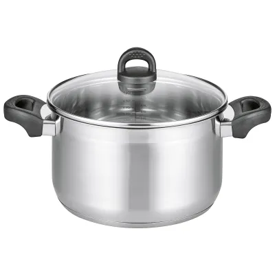 ELO Fleischtopf Turmalin 24 cm | 5L | Edelstahl 18/10 | Glasdeckel | Induktion | Spülmaschinengeeignet