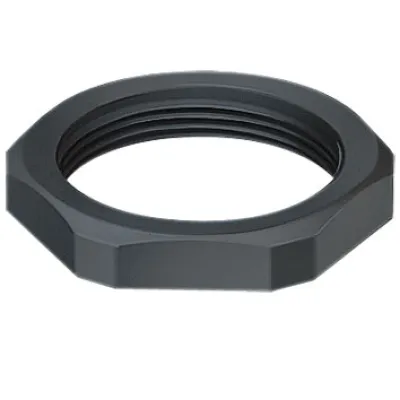 FLEXA Gegenmutter GMK-M 0309.000.225 M25x1,5 | metrisches Gewinde | Polyamid glasfaserverstärkt | schwarz | sechseckig