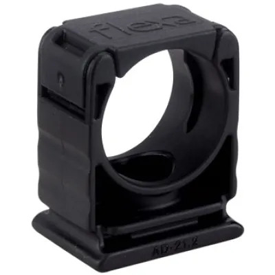 FLEXA Schlauchhalter RQH-G 5030028216 | Rohrschelle AD21,2 mm | Polyamid Kunststoff | schwarz | schraubbar | anreihbar